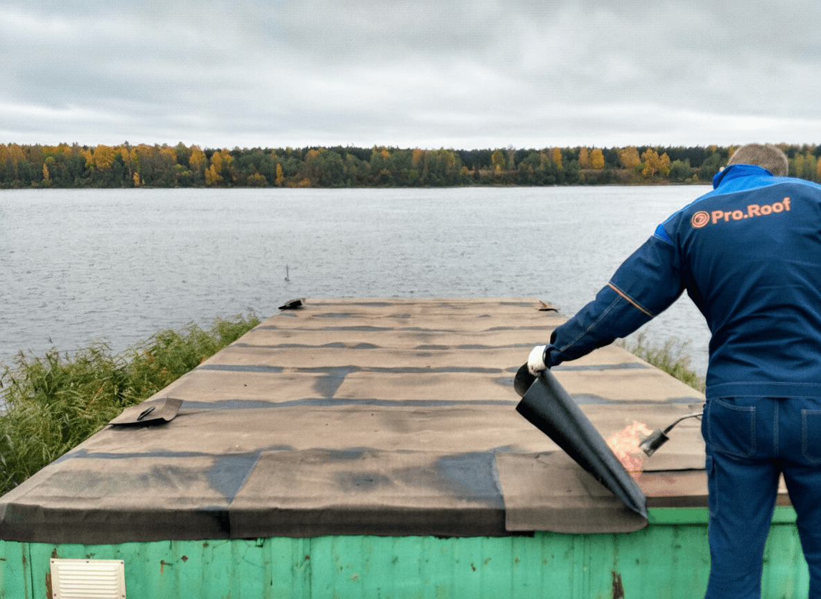 Ремонт крыши гаража в Санкт-Петербурге — ремонт мягкой кровли гаражного кооператива